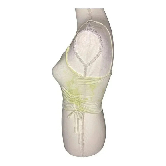 PacSun Women’s Small We To Me Green And White Cropped Strappy Tank - Picture 2 of 4